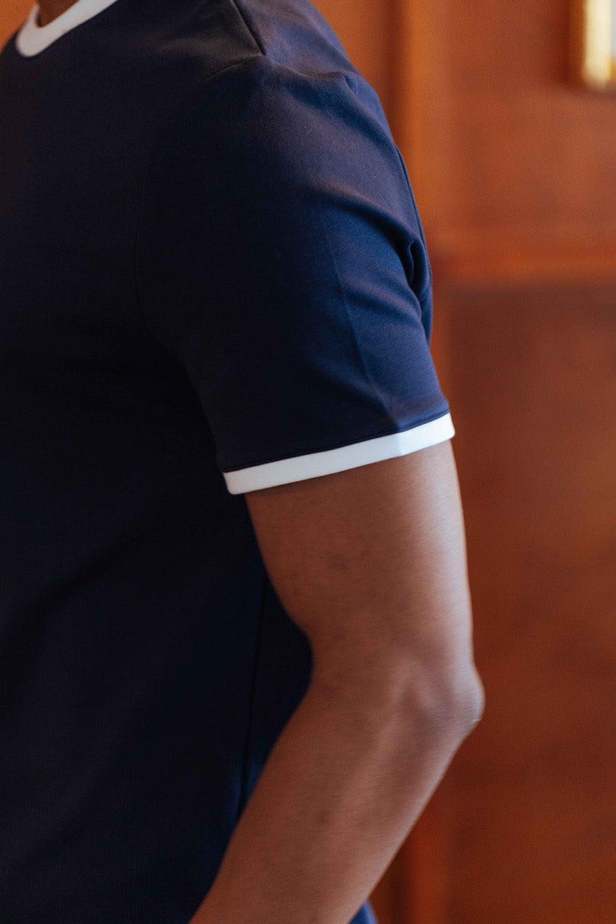 Vrddhi Brando T-Shirt, Navy Ringer