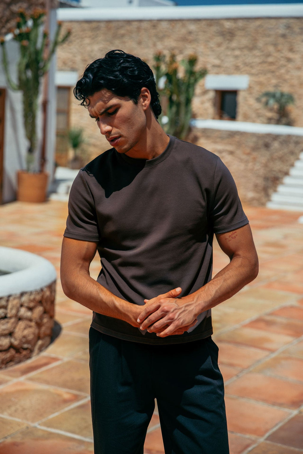Vrddhi Brando Fitted T-Shirt, Brown