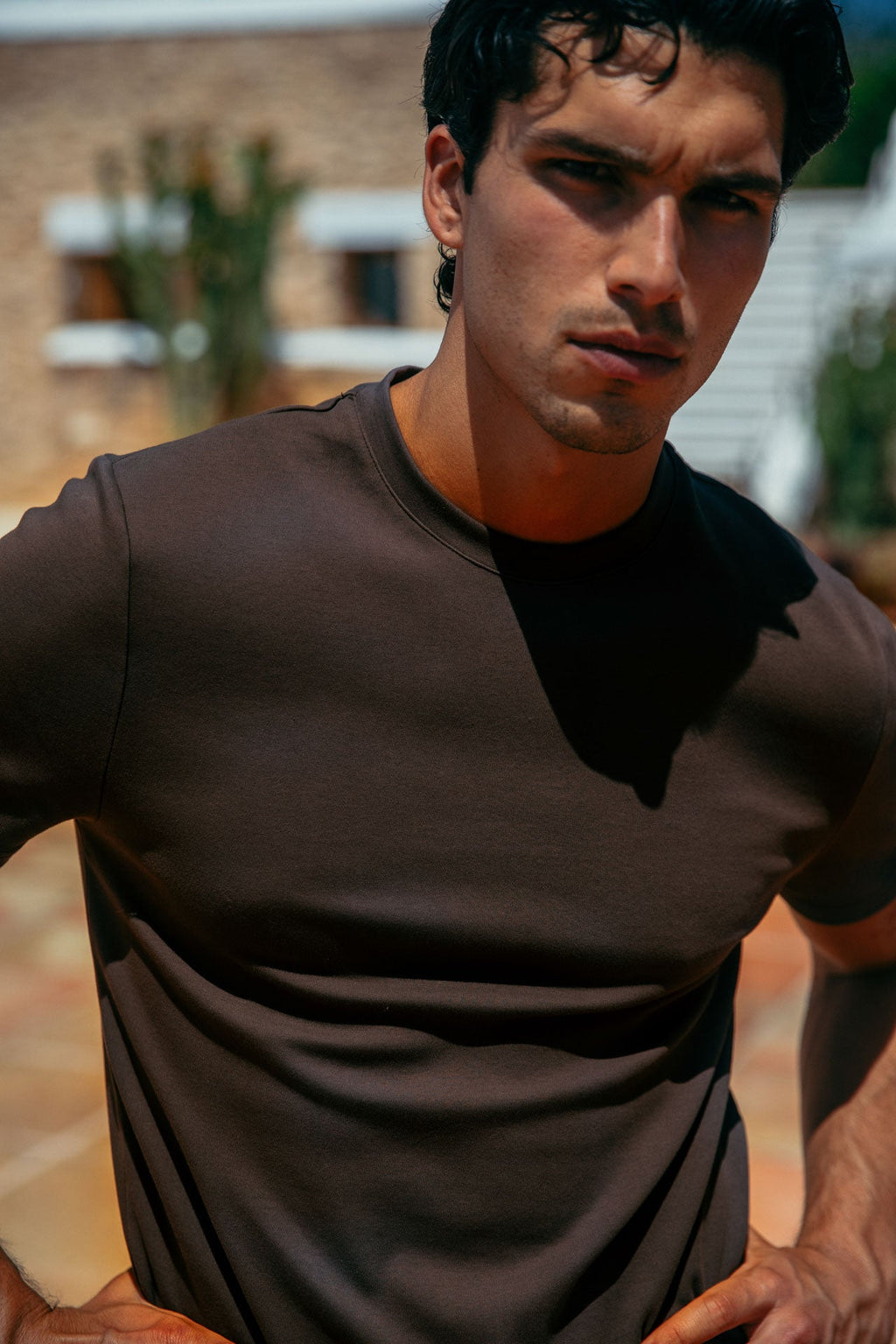 Vrddhi Brando Fitted T-Shirt, Brown